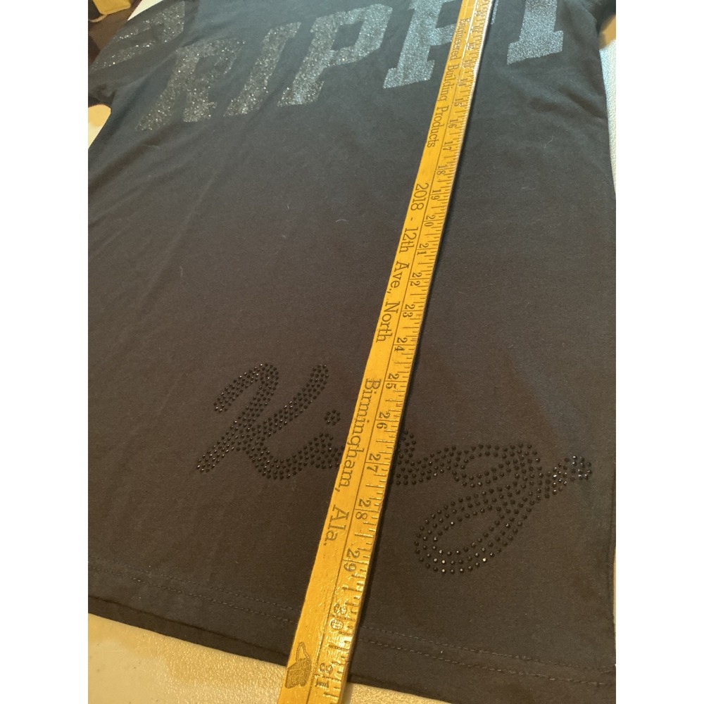 One Color Nation Mens Drippin Glitter Graphic T-Shirt Black Silver King Large - Picture 7 of 11